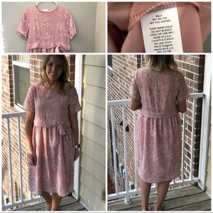 Pink Embroidered Dress